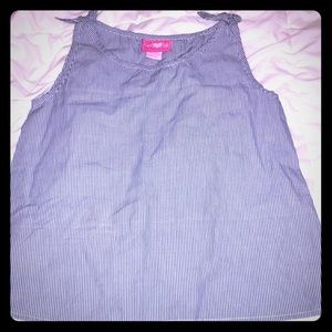 Blue & White Pinstripe Tank Top